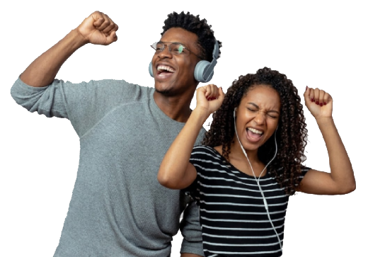 Dois amigos compartilhando conexão de internet Fibertoop
